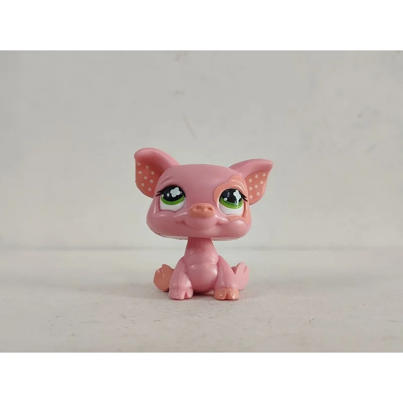 LPS Action Figure littlest pet shop Pink Pig with Green Cross eyes #7861 kid toy