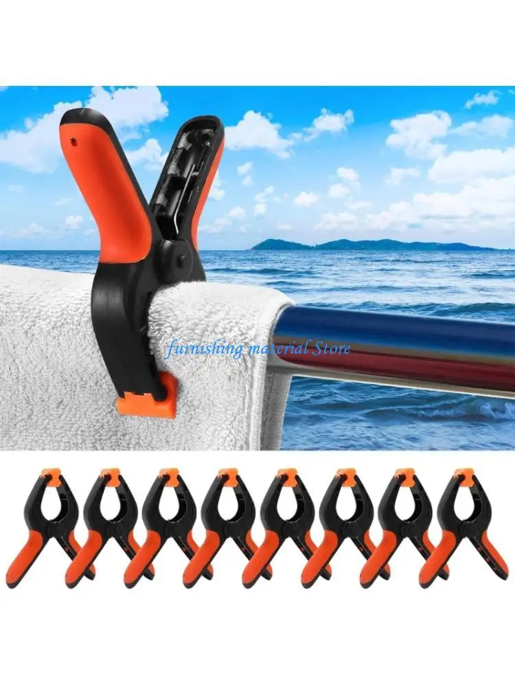 

Y5GD 8Pcs 4inch Toggle Clamps Fixing Tool Woodworking Spring Clamp Plastic Fixing Middle Frame Bracket Clamping Pliers