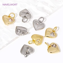 Brass Charms For Jewelry Making 18K Gold Plated Stars/Moon/Heart/Flowers Shape With Zircon Charms Pendants DIY Accessories