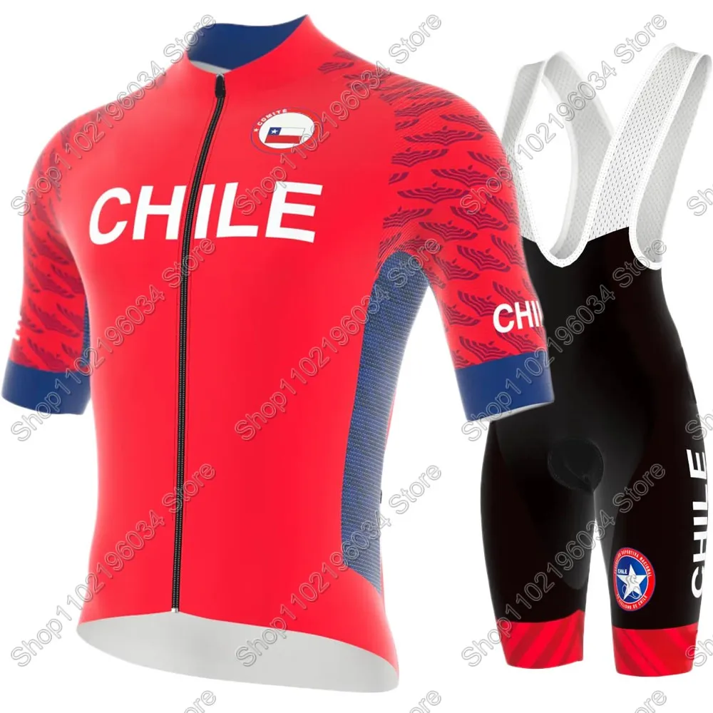 2025 Chile Cycling Jersey National Team Set Summer Cycling Clothing Road Bike Shirts Suit Bicycle bib Shorts MTB Maillot