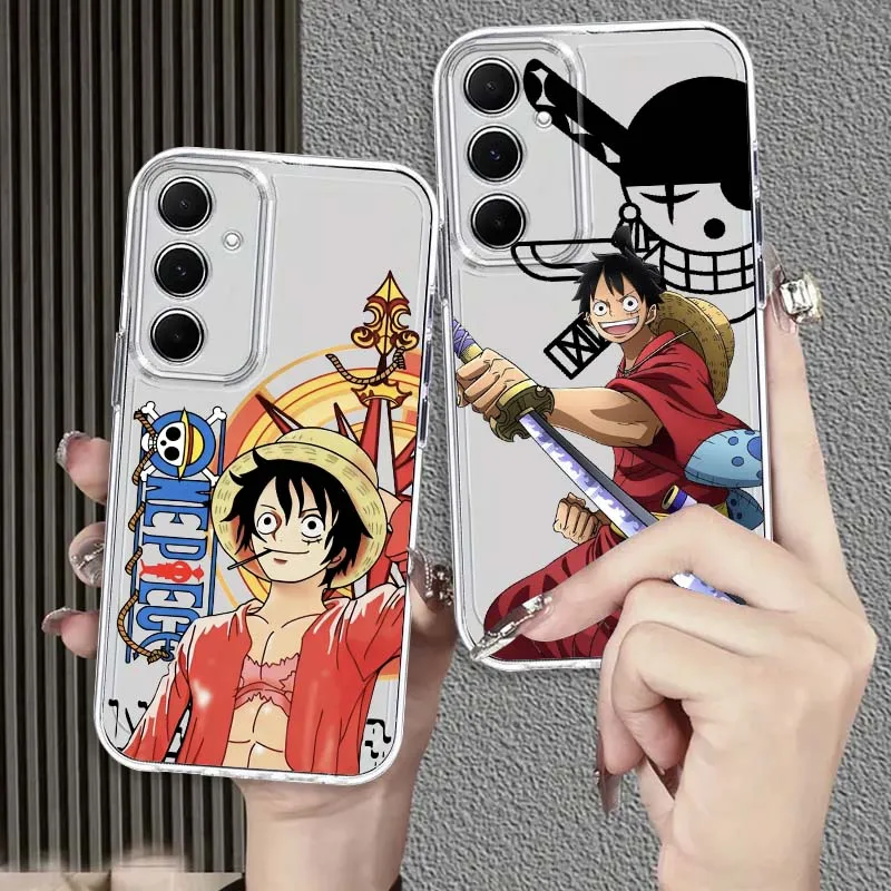 Anime Art One Piece D. Luffy For Samsung Galaxy S26 S25 S24 S23 S22 S21 S20 S10 Lite FE Edge TPU 5G Transparent Phone Case