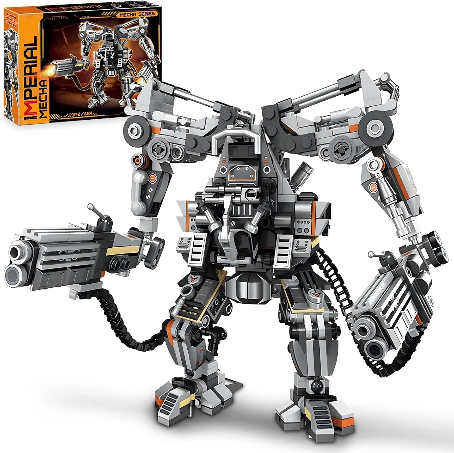 

Mech Warrior Building Kit with Multiple Weapons, Action Figure Bricks, Cool Room Decor Gift for Game Fans