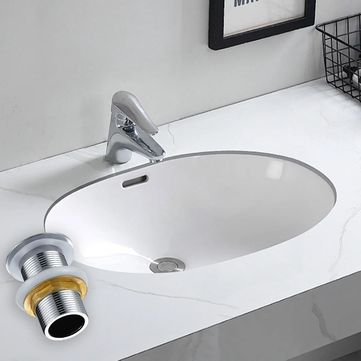 

1Pcs Bathroom Basin Bottle Trap Pop Up Drain Stopper with Overflow Sink Drain Kit Siphon Waste