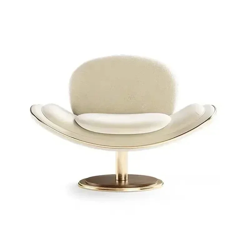 AADesigner Light Luxury Elegant Smile Petal Armchair Metal Casual Back Chair Hotel