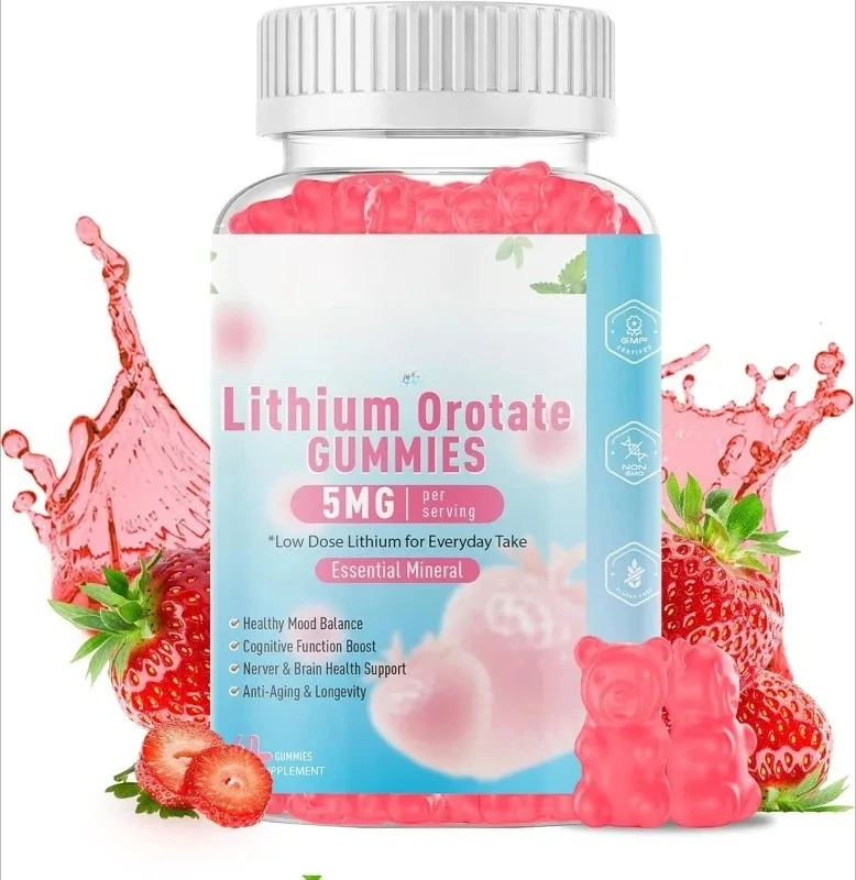 

Lithium 5mg gummies - Lithium supplement, anti-aging support - bioavailable, vegetarian friendly