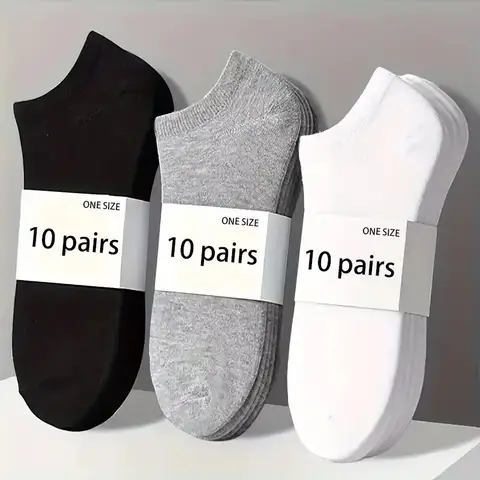 Lot de 5/10 paires de chaussettes unisexes confortables pour tous, respirantes et légères – idéales pour le sport et le quotidien.