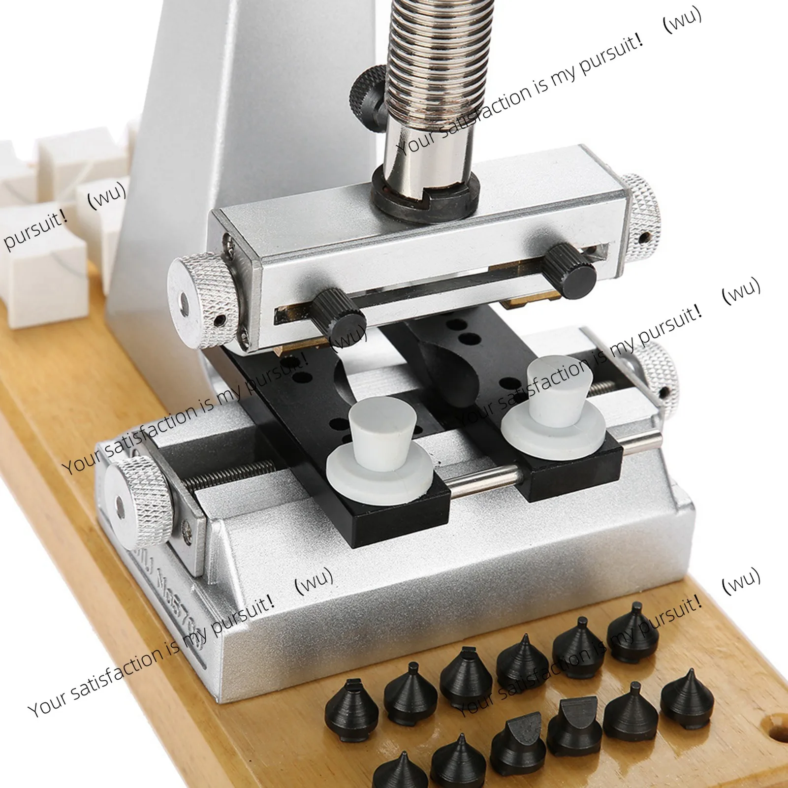 ZOCI-Desktop watch case opener, with 6 punches, steel + aluminum material, desktop watch case opener,