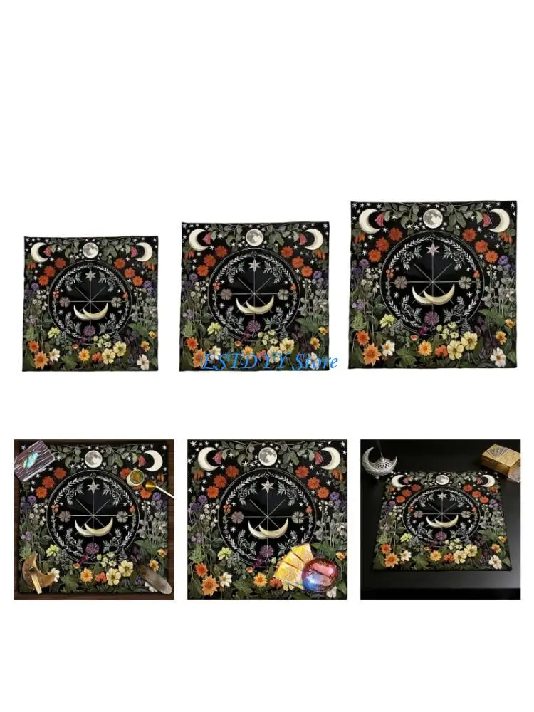 G6DE Multifunctional Tarots Card Table Cover Altars Decorations Tarots Tablecloth Pendulums Divinations Altars Table Cloth