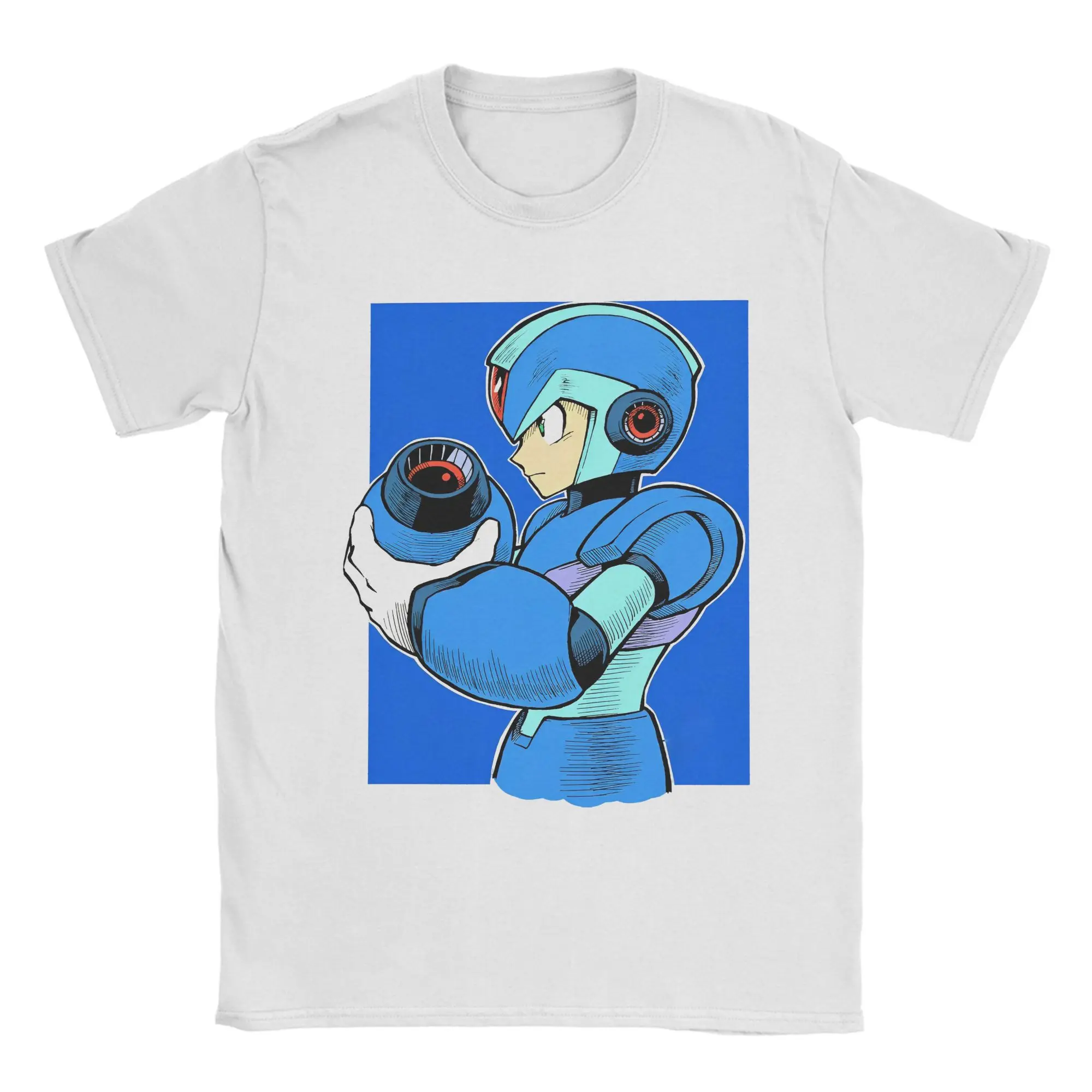 

Streetwear Mega Boy Megaman X T-Shirt Men Round Neck Short Sleeve Top Tee Games Cotton Summer TopsTops