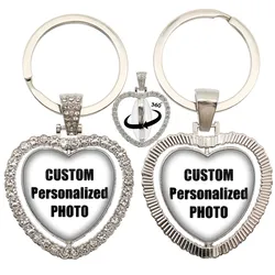 Personalized Custom Double Side Heart Shaped Keychain Mum Dad Baby Grandpa Parents One Side Keychain For Family Anniversary Gift
