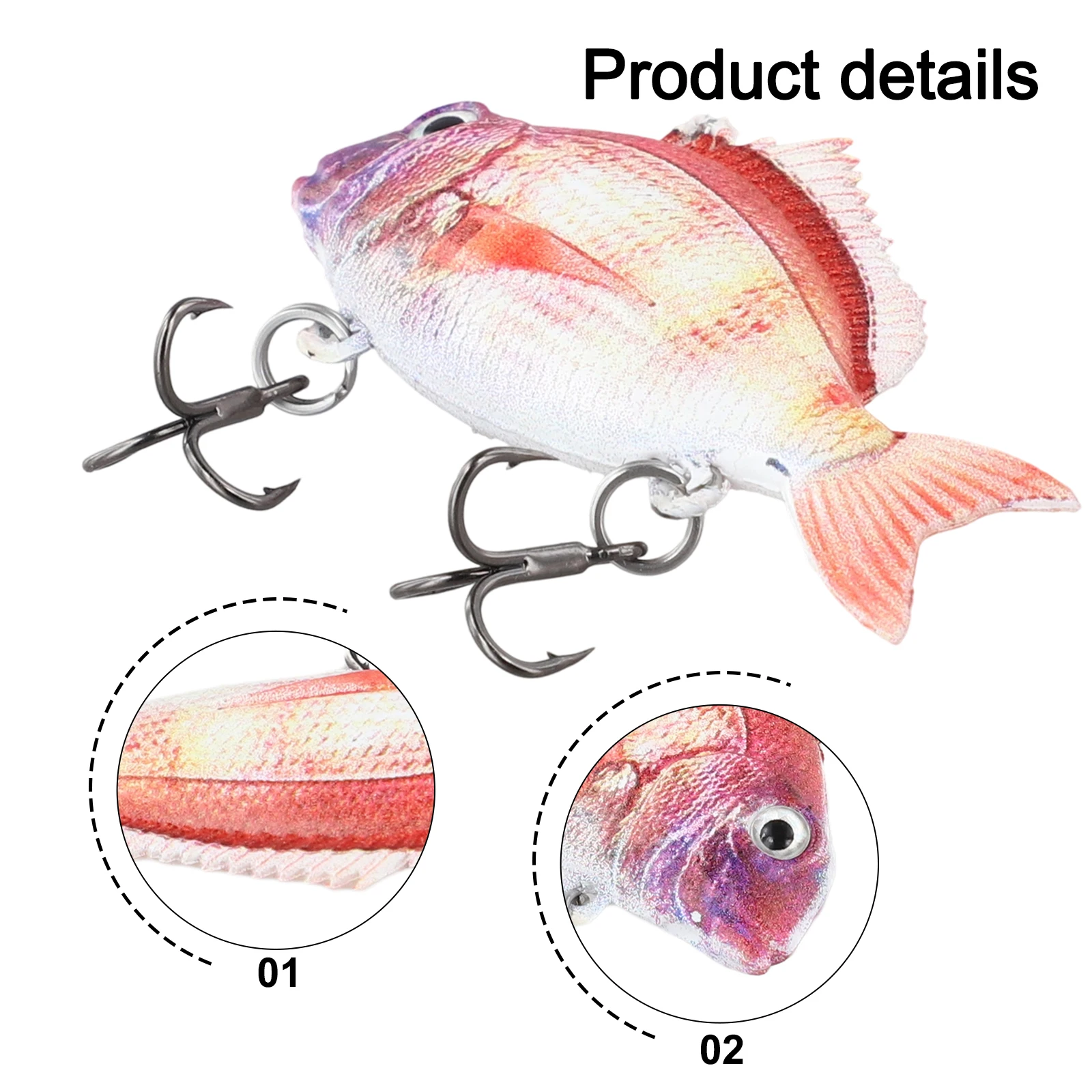 1PC 3D Detailed Swimbait With Sinking Performance And Hook Configuration For Freshwater And Saltwater Fishing