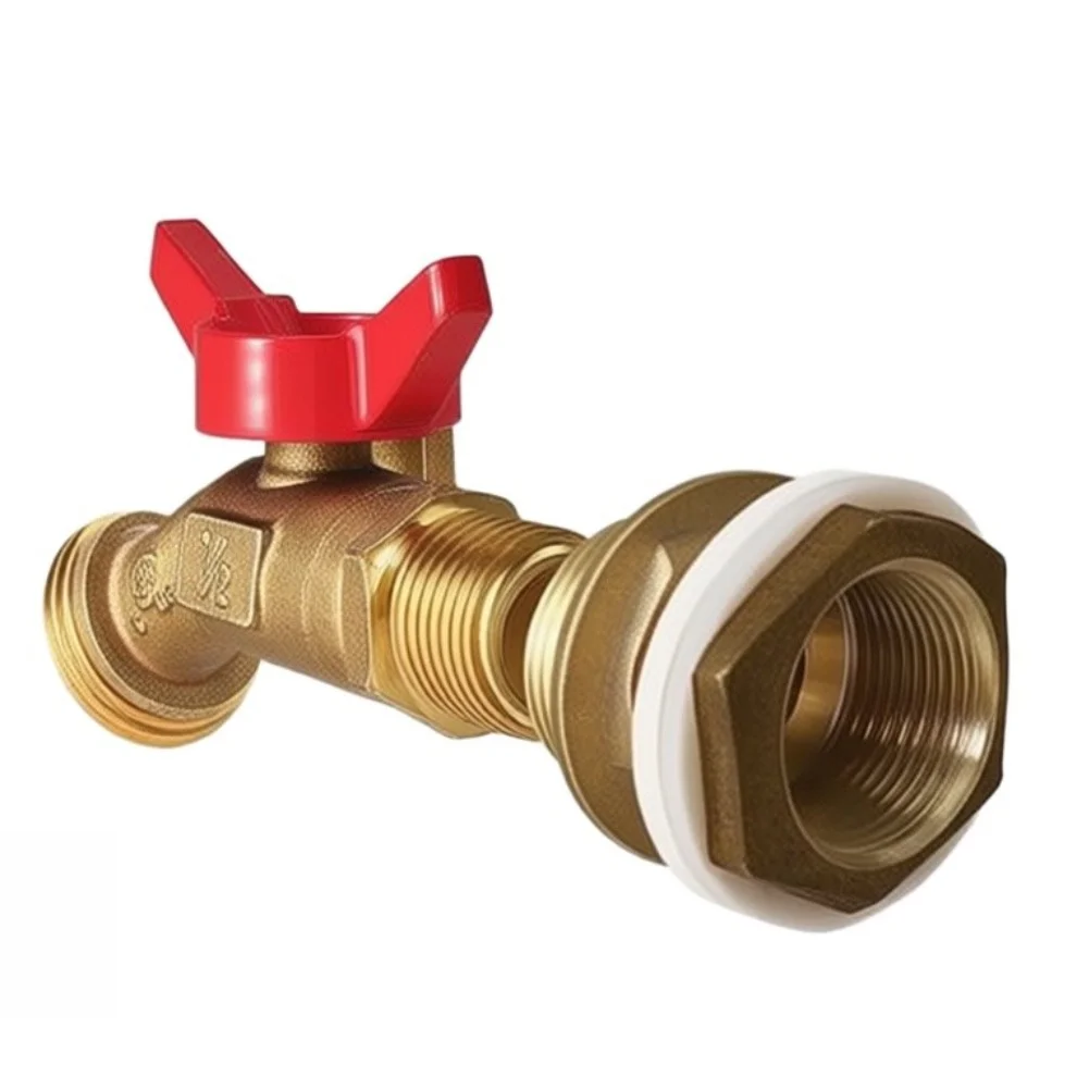 Brass For Rain Bucket Faucet Kit Including Thread Tape for Easy Installation on 3/4 or 1/2 Threaded Water Storage Tanks