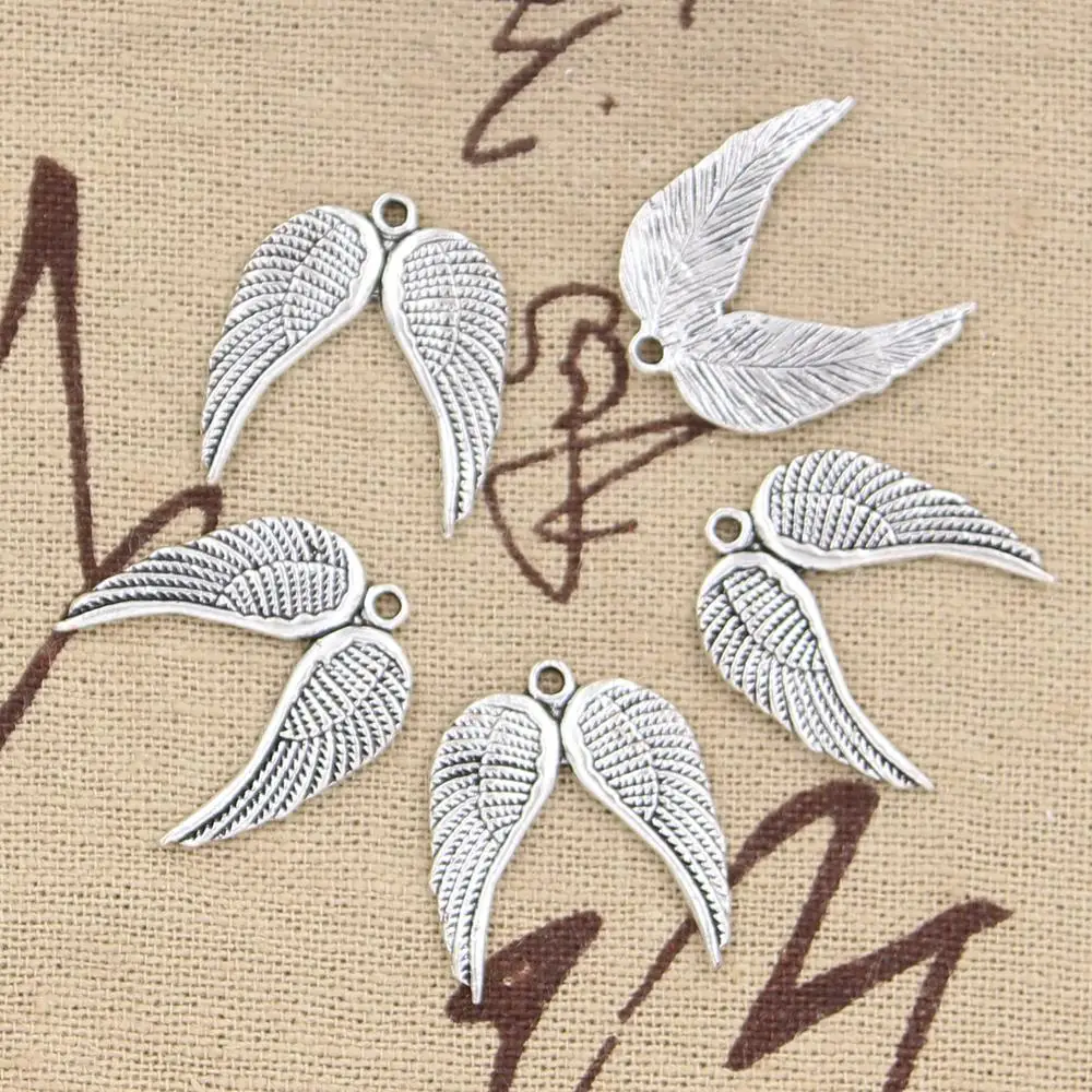 15 sztuk Charms Angel Wings 21x19mm antyczne wisiorek pasuje, Vintage tybetański brąz kolor srebrny, DIY ręcznie robiona biżuteria