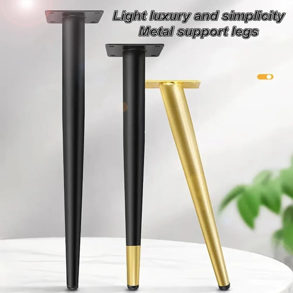 Heavy Duty Tapered Metal Table Legs – 28 Inch Matte Black Iron Set for Dining Table, Coffee Table, Desk