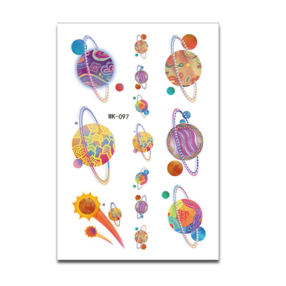 

10 шт. водонепроницаемых наклеек для детских праздников: космические мультяшные стикеры, дизайн в стиле космического корабля, для украшения тела