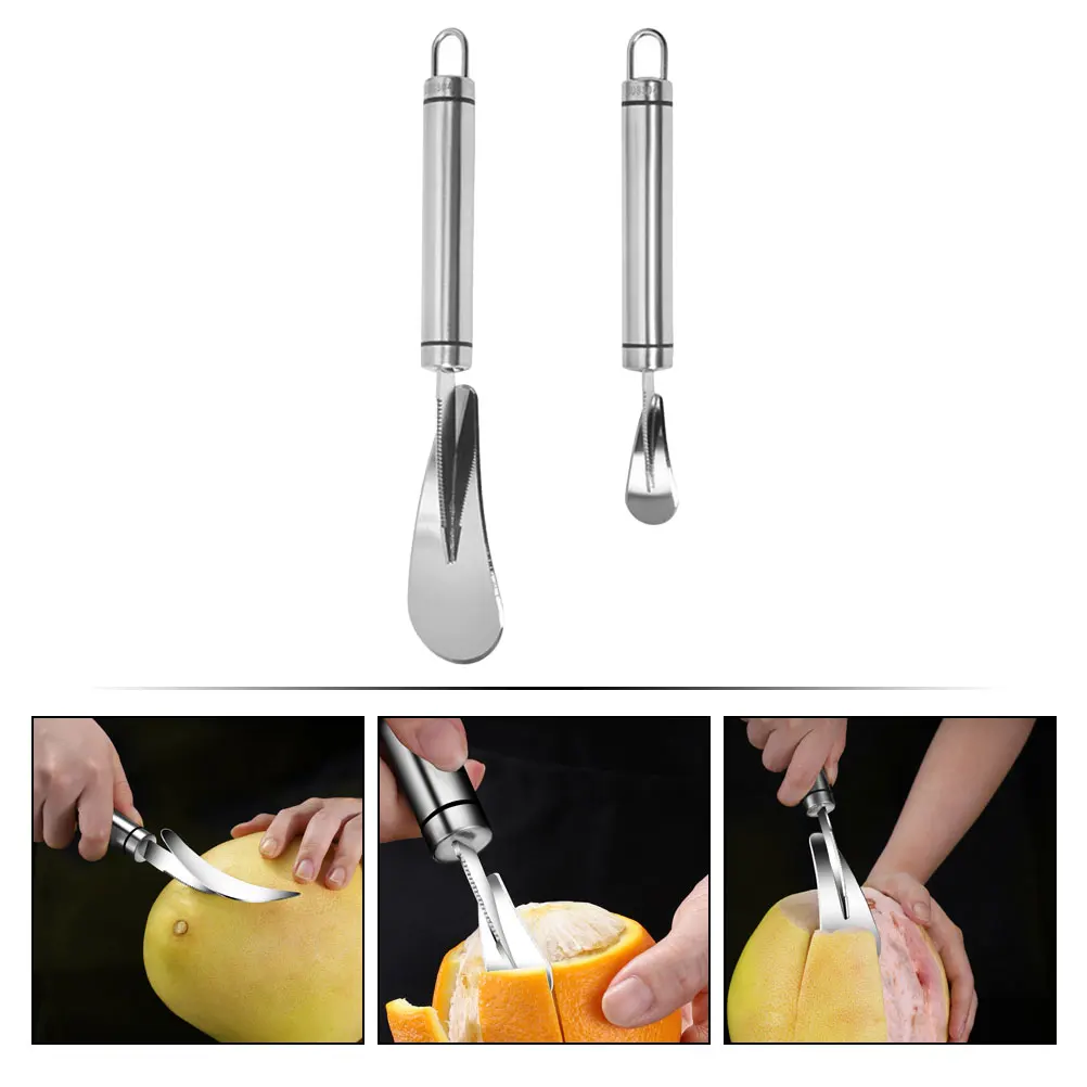 

2pcs Citrus Stainless Steel Kitchen Tool Orange Grapefruit Fruit Paring Device Household Fruit Vegetable Peelers