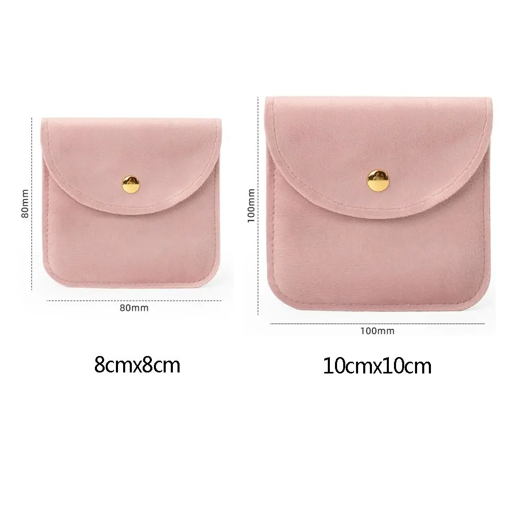 1Pcs Velvet Gift Wrapping Pouch Snap Button Portable Jewelry Packaging Bag Pouch Necklace Earrings Ring Storage Pouch Gift Bag