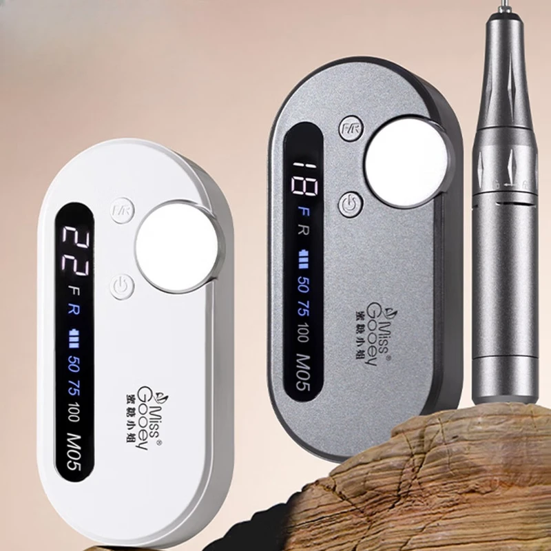 Rechargeable Electric Nail Drill Portable Manicure File for Gel Removal Shaping Polishing Handheld Salon Home White 네일 드릴