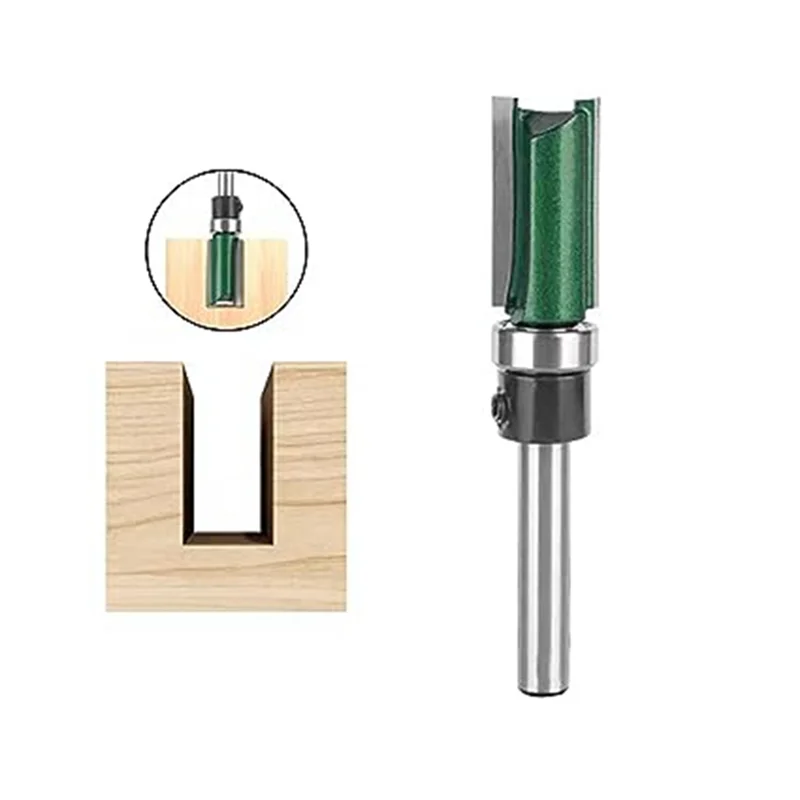 

AS94-Bearing Trimming Cutter 4-Piece Set Woodworking Milling Cutter Slotted Double-Edged Handle With Bearing Trimmer Machinea Du