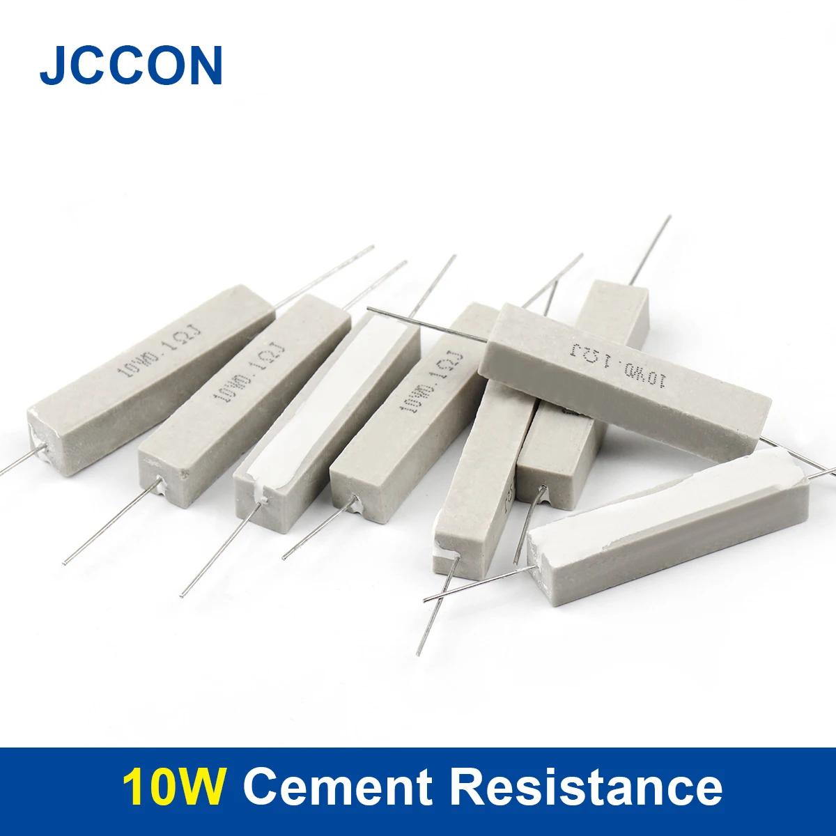 10Pcs 10W Cement Resistor 5% 0.1R~10K 0.1R 0.15R 0.22R 0.25R 0.33R 0.47R 1R 1.5R 2.2R 1K 2K 10K ohm Ceramic Cement Resistance