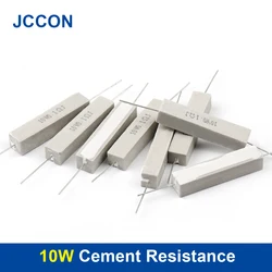 10Pcs 10W Zement Widerstand 5% 0,1 R ~ 10K 0,1 R 0,15 R 0,22 R 0,25 R 0,33 R 0,47 R 1R 1,5 R 2,2 R 1K 2K 10K ohm Keramik Zement Widerstand
