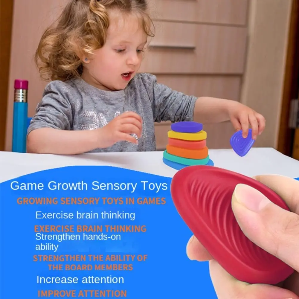 6 pz/set Strutturato Morbida Preoccupazione Pietra Agitarsi Rilassante Nessun Rumore Bambini Pietra Sensoriale Creativo Silicone Strutturato Preoccupazioni Rocce