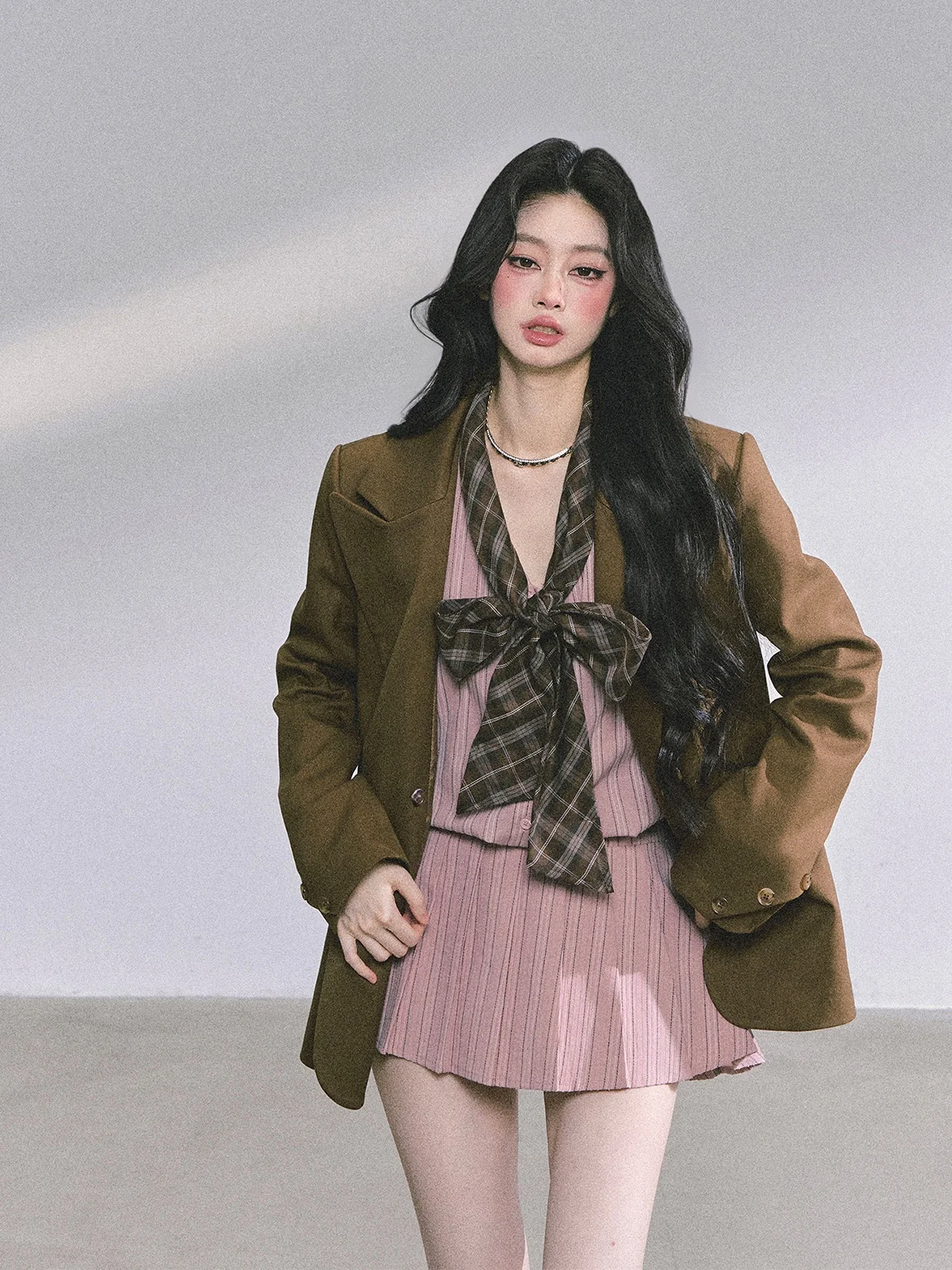 

HaiLi Miu Striped Long Sleeve Shirt Dress Women's Commute Short Skirt Polyester Cotton Blend Daily Date Suitable Scenarios