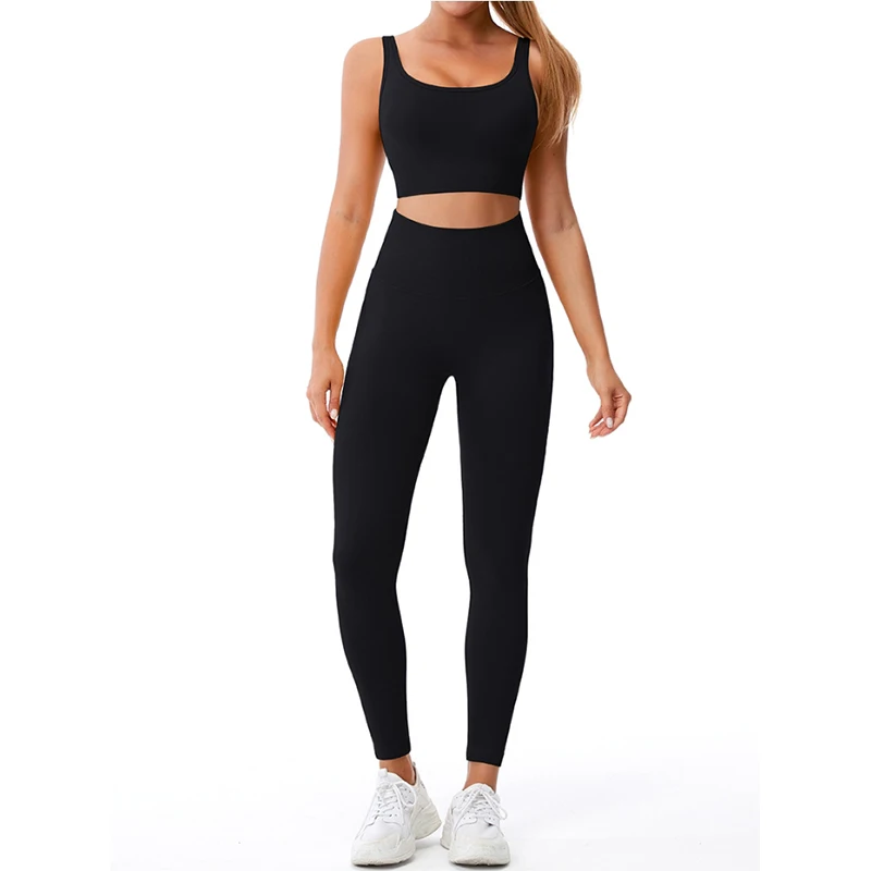 Women Outdoor Running Tight Quick Dry Sports Clothing 2 Piece Sets Custom Workout Wear Gym Fitness Sets Women Yoga Set