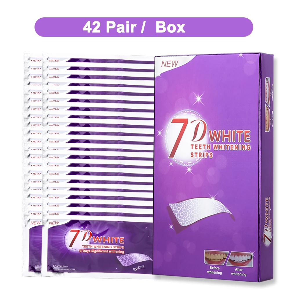 Paarse Tanden Whitening Strip Geen Gevoelige Tanden Bleken Strip Kleur Corrector Instant Tanden Schone Strip, Thuis Tanden Witter