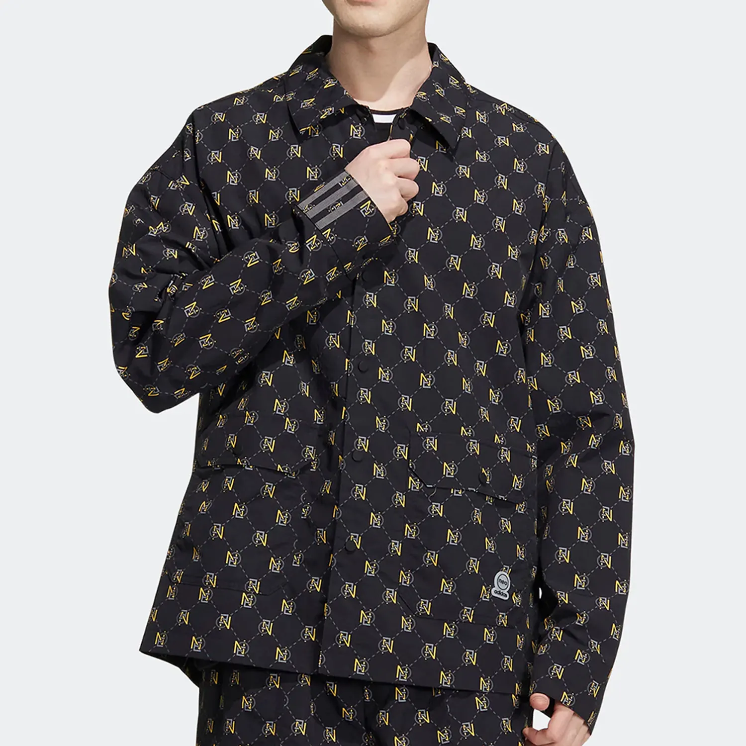 

Adidas Официальная оригинальная NEO новая мужская спортивная куртка с воротником-рубашкой и принтом HM2037