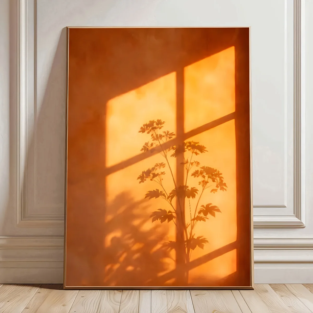 Kreative Sonnenuntergang-Fensterschatten-Pflanzen-Leinwanddrucke Poster Moderne Minimalistische Ästhetik Kunstdrucke Schlafzimmer Wandkunst Heimdekoration