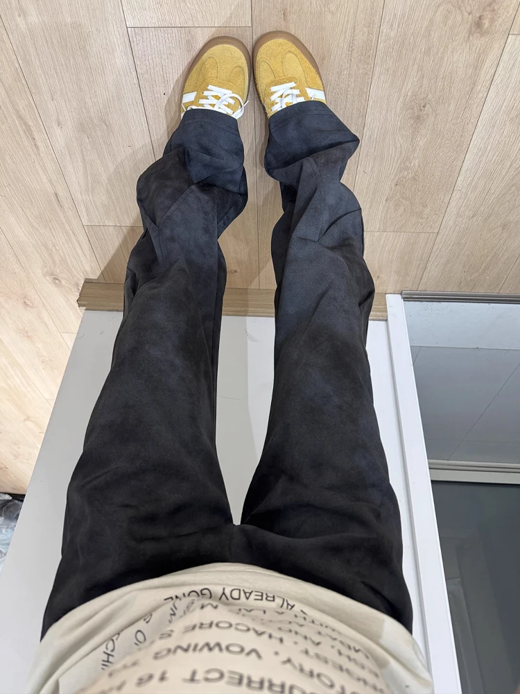 

Американская рабочая одежда в стиле ретро с принтом тай-дай, спортивные штаны, мужские осенние сложенные спортивные штаны с десантником, прямые повседневные брюки