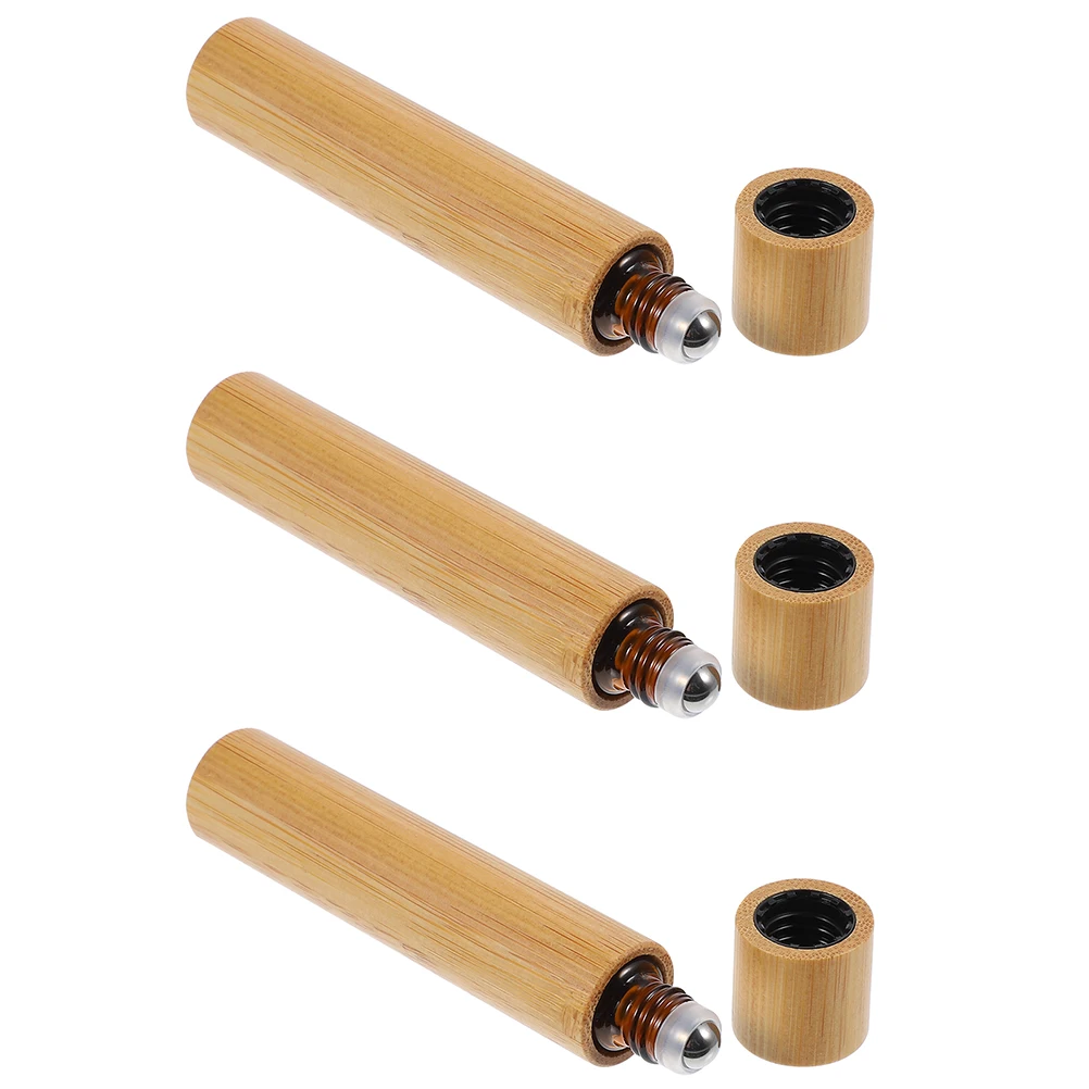 Garrafa de perfume de óleo essencial garrafas recarregáveis enchendo rolo de bambu viagem