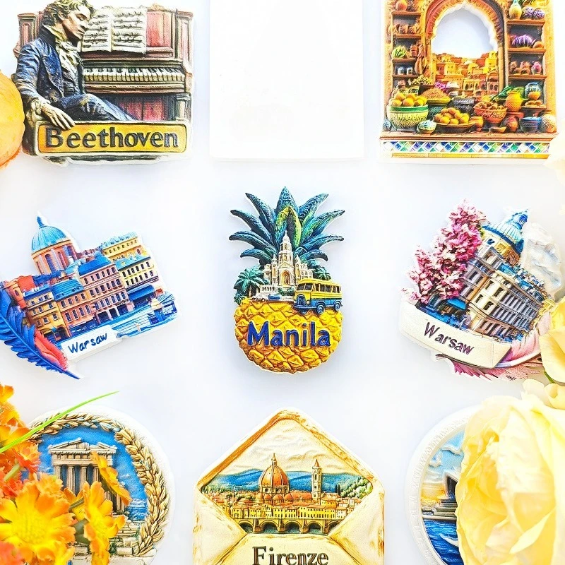 Manila Pineapple Fridge Magnet - 3D Tropical Fruit Souvenir Filipino Handicraft Decor Unique Asia Gift with Strong Magnet