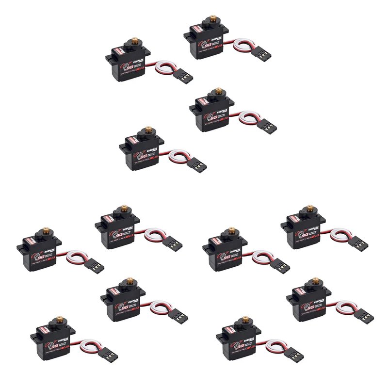 A04F-SURPASS HOBBY 12 pièces S0009M 9G servos numériques engrenage métallique Servo 1.4KG équipement de direction pour pièces de voitures RC avion bateau Plan de bateau