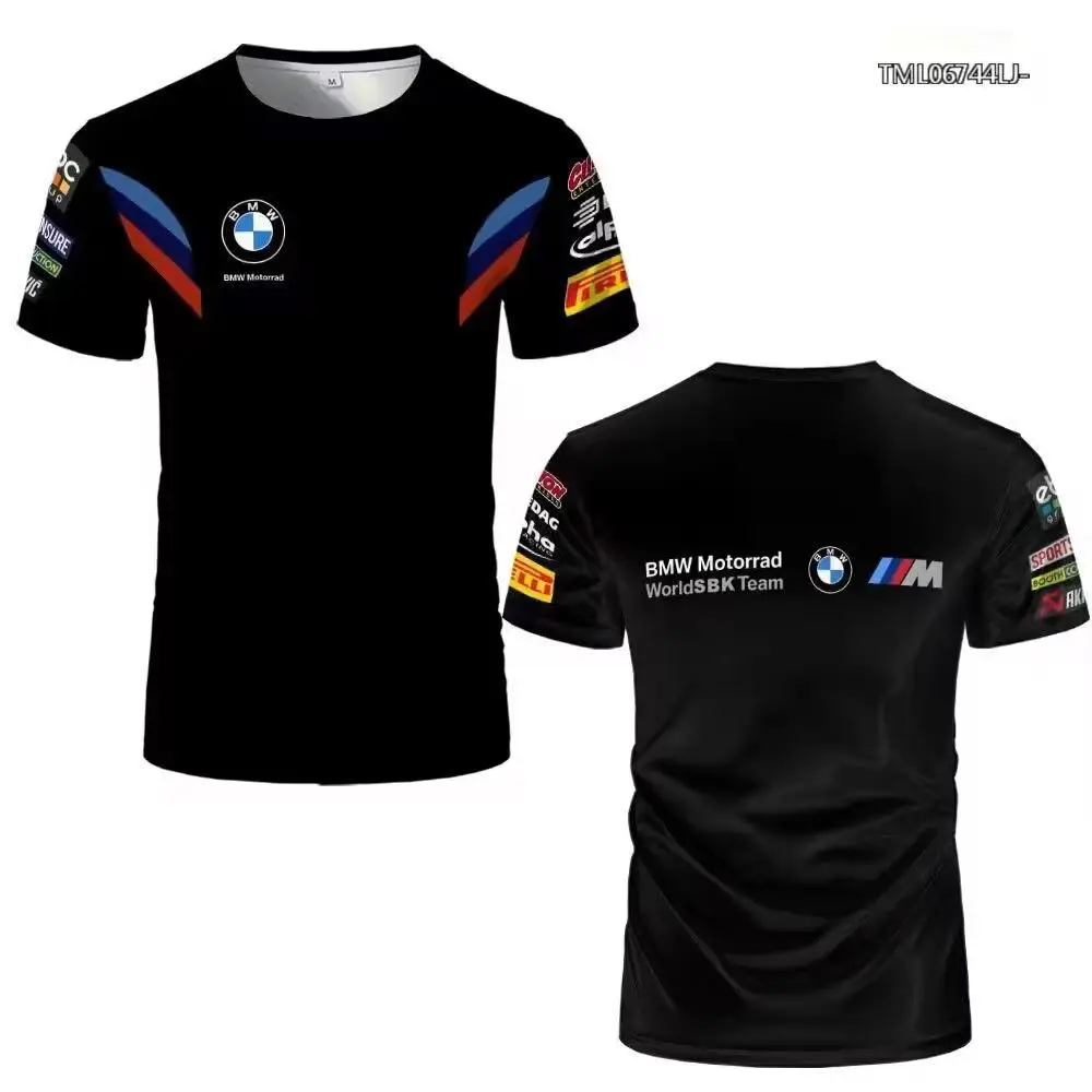 2025 new spring and summer BMW short sleeved T-shirt casual and fashionable men's BMW 3D printed handsome short sleeved top