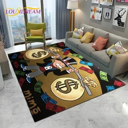 Retro Games Dollar Monopoly Cartoon Carpet Rug for Home Living Room Bedroom Sofa Doormat Decor,kids Area Rug Non-slip Floor Mat