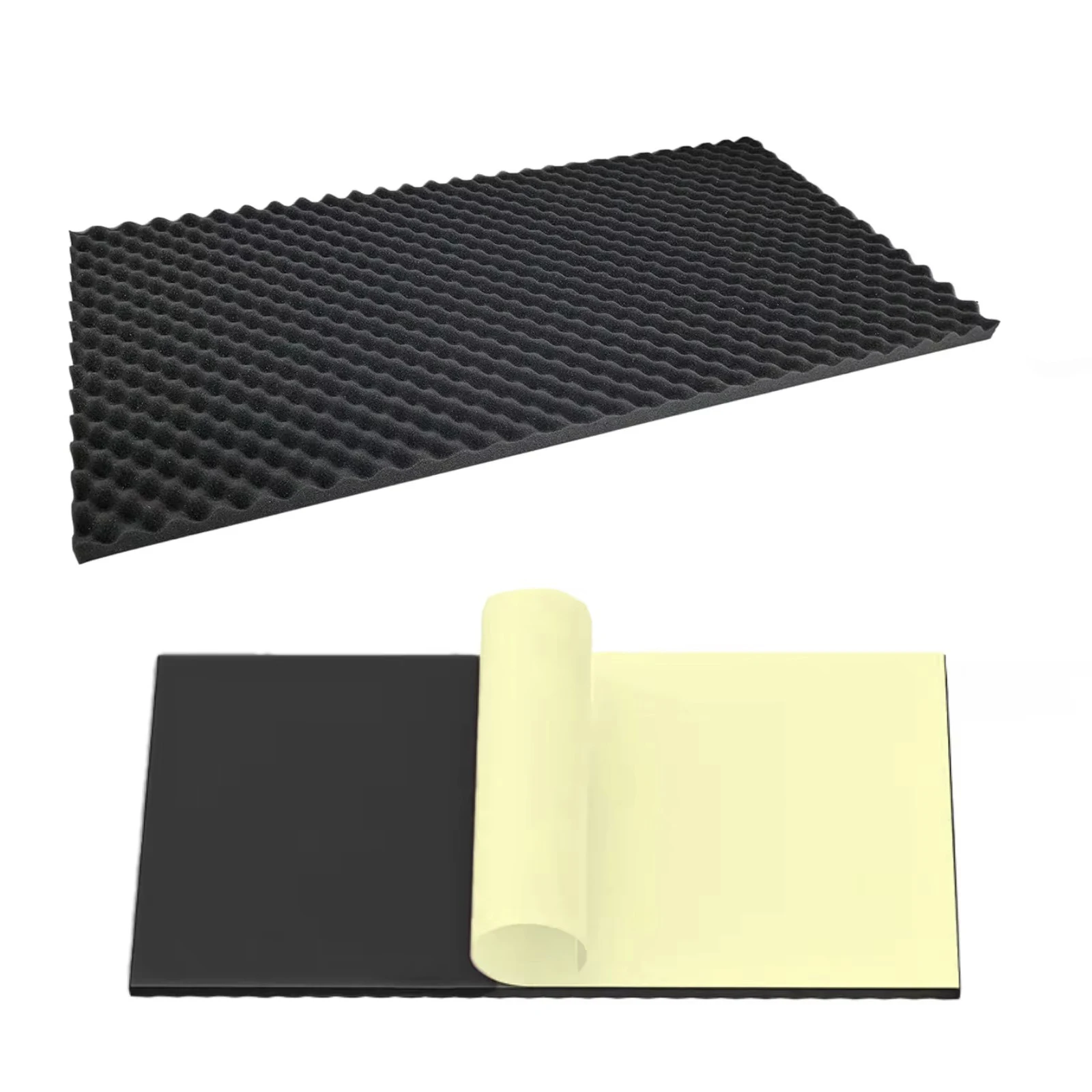 Self-Adhesive Egg Crate Acoustic Foam Roll, 50×300×2cm High-Density Sound Absorbing Panel for Studio, Gaming Room & Walls