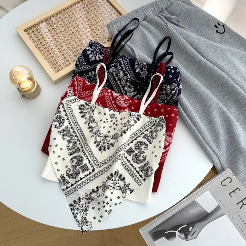 Floral Tube Crop Tops French Wood Ear-hem Camisole Women's Breathable Tank Tops Back-beautiful Underwear For Summer 2026