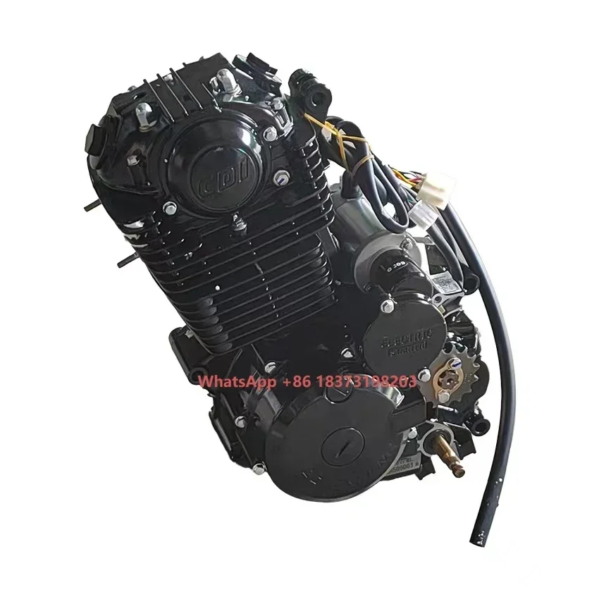 The 200cc 4-stroke Motorcycle Engine Assembly Features an Air-cooled Engine