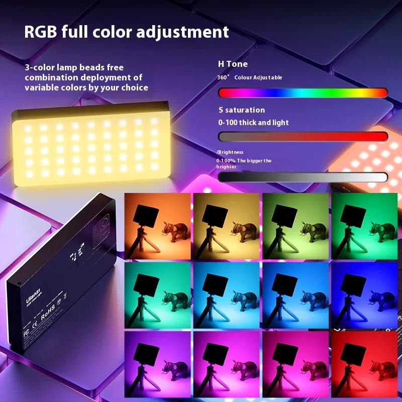 Ulanzi LT002 RGB LED Video Panel Light Custom CRI 95+ 2500-9000K Dimmable Fill Light with 4000mAh Battery for Live Streaming