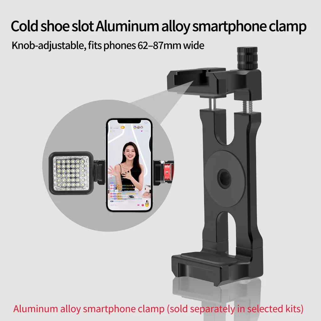 3-Positionen 360 ° Drehbare Stativhalterung Multi-Kamera-Erweiterungshalterung ARRI-Adapter für GoPro DJI Pocket4 Smartphone LED Live-Streaming – Detail 9