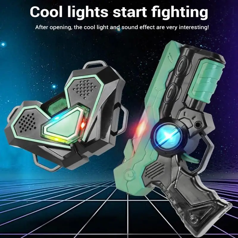 Pistolas de juguete con etiqueta láser eléctrica, proyector infrarrojo, arma, Blaster, Pistola, Kit de batalla láser, juegos de interacción para niños, 2 unids/set