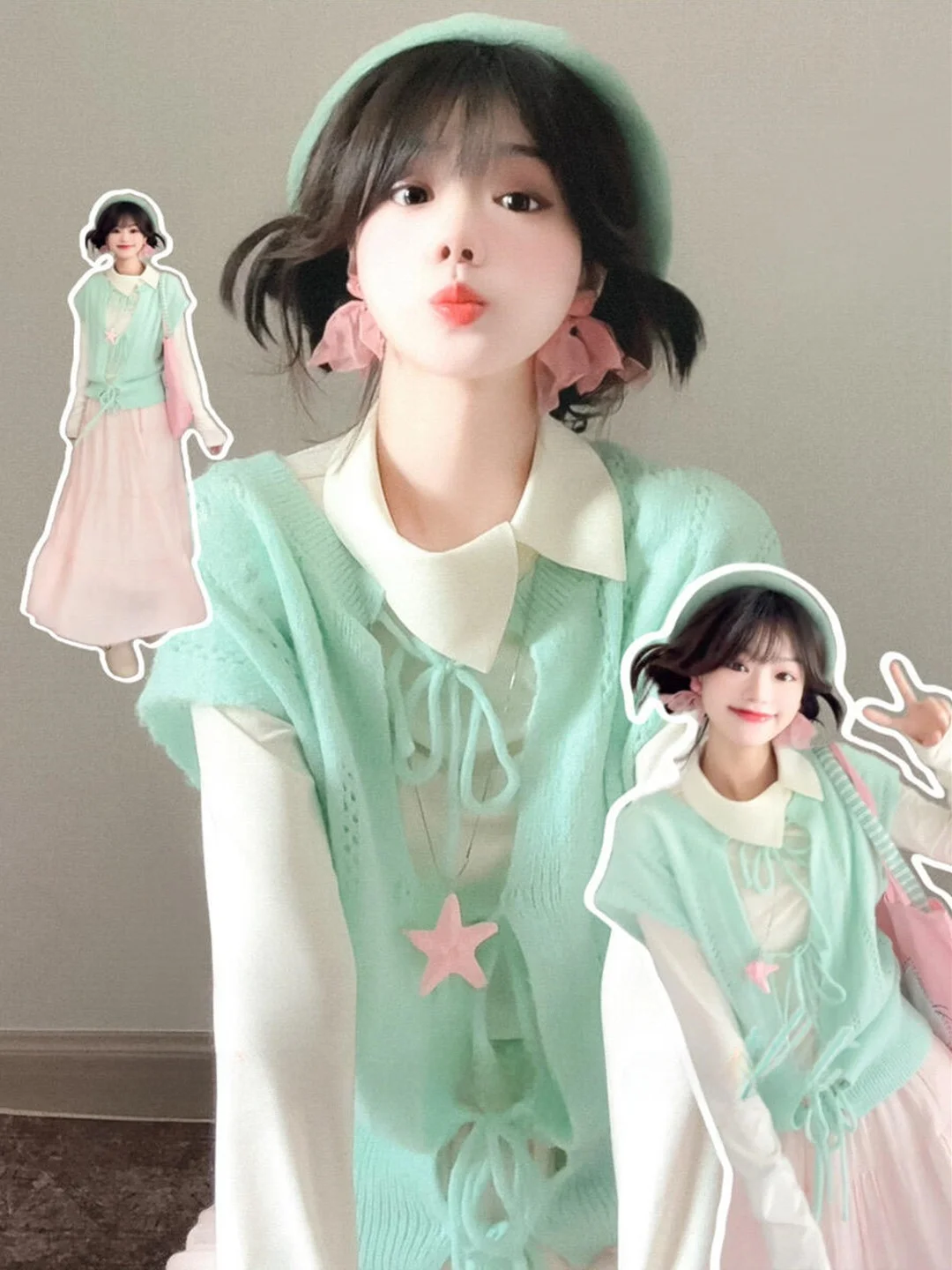 Unique Short Knitted Vest Women's Fashion Korean Style Belted Base Layer Top Early Spring Beautiful Absolutely Marvelous