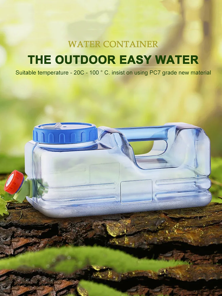 

Портативное ведро для воды 5,5 л/10 л для кемпинга, пищевой контейнер для воды с краном, большой емкости для пикников и путешествий