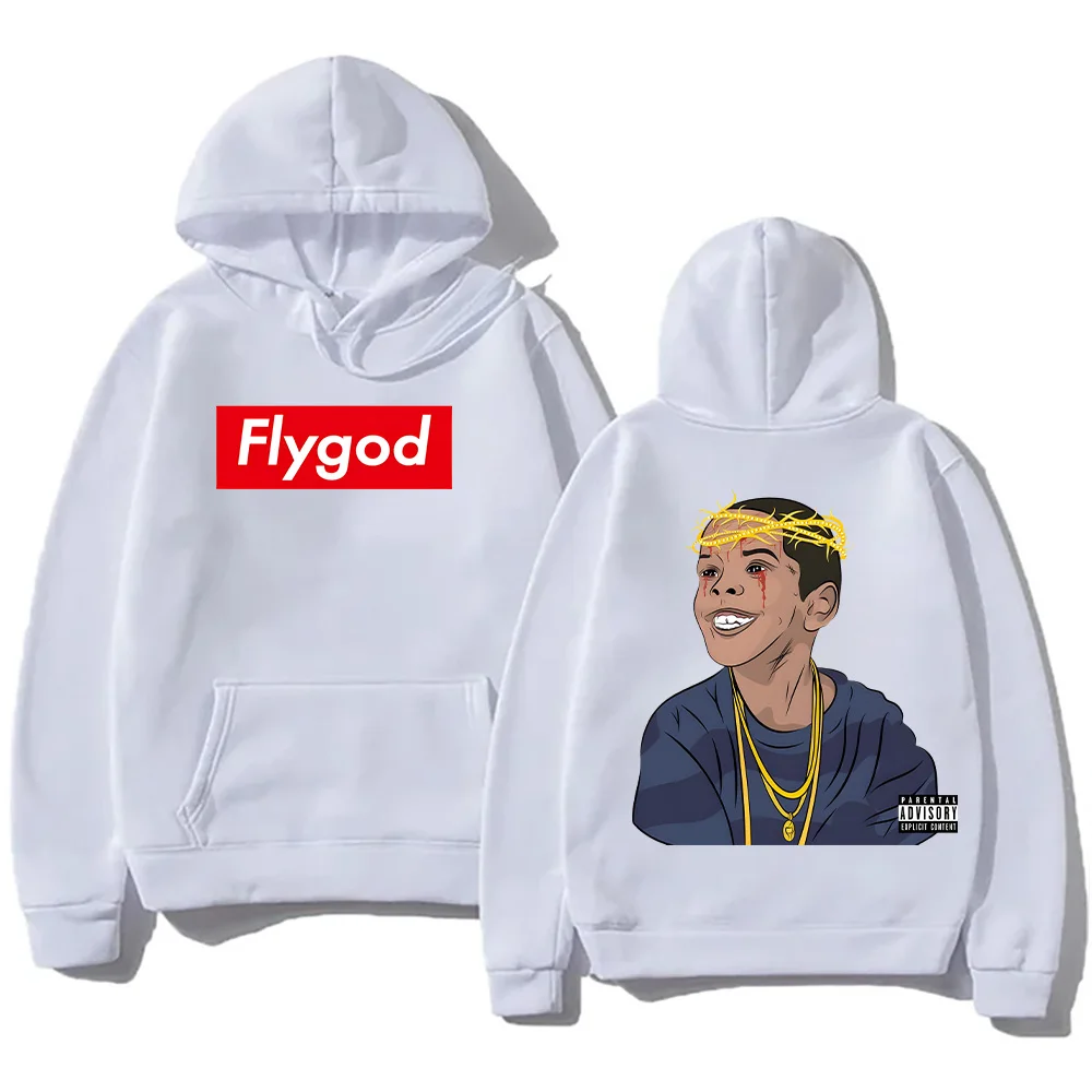 ملابس كلاسيكية كلاسيكية لموسيقى الراب من Westside Gunn Flygod سترات بغطاء للرأس مطبوعة على الجانبين بلوفرات كبيرة الحجم للجنسين