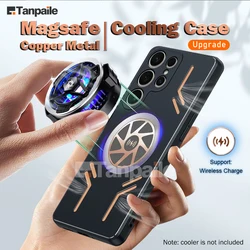 Magnetic Wireless Charge Cooling Case For Samsung S25 Ultra S24 S23 S22 S21 + Plus Case Shockproof Copper Metal Phone Cover
