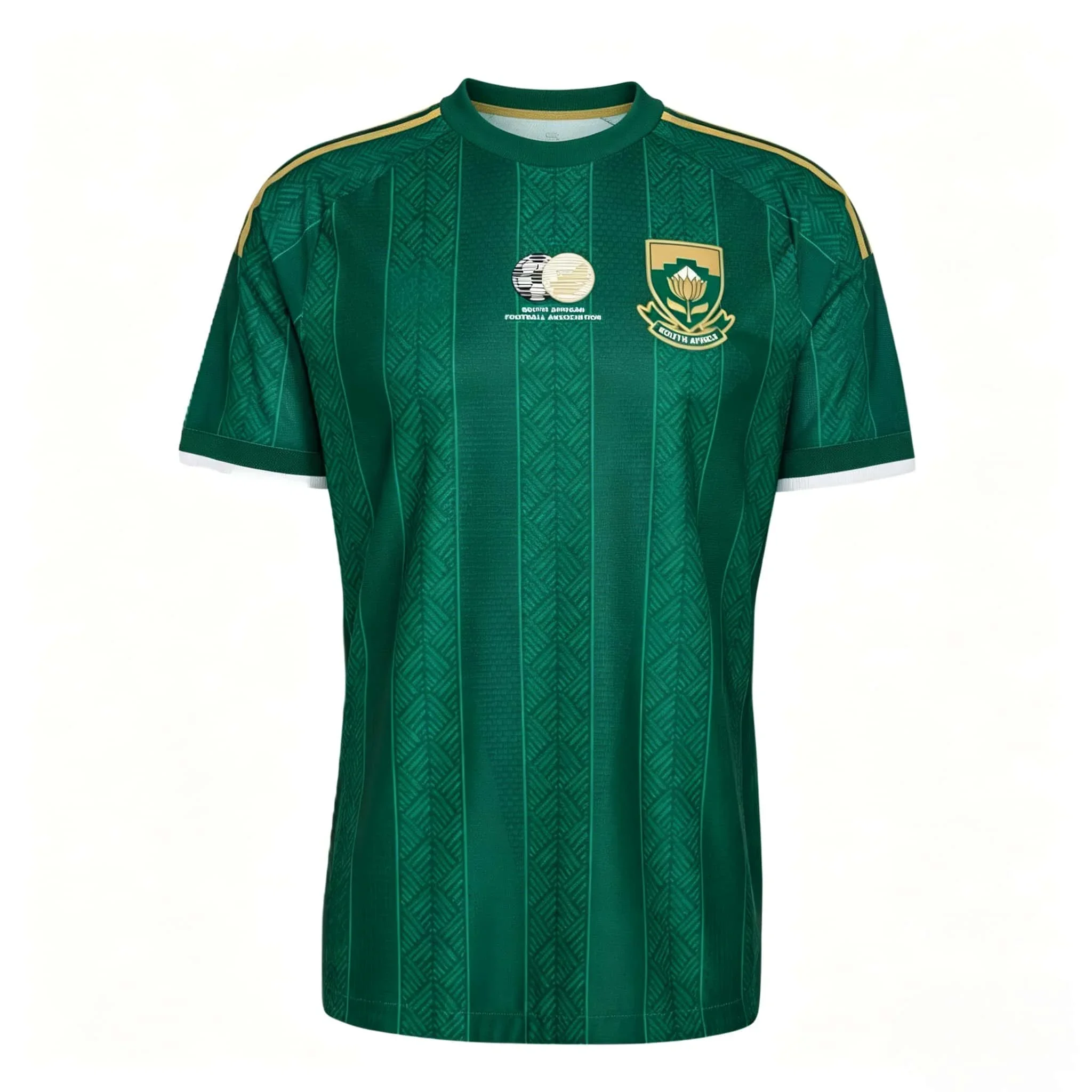 2026 South Africa Replica Soccer Jersey Green Gold Trim Sportswear Sublimation  Shirt for Fans Players and Outdoor Activities