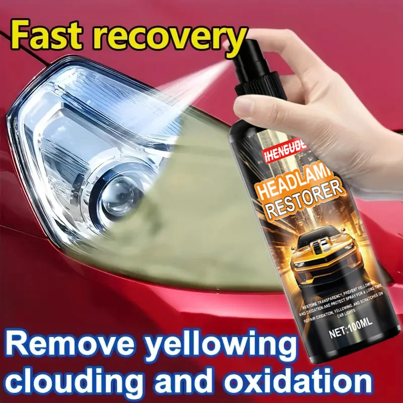 High-Intensity Car Light Restoration Kit - Restores Clarity, Prevents Yellowing and Oxidation, Long-Lasting Protective Spray, Repairs Oxidation, Yellowing and Scratches on All Types of Car Lights