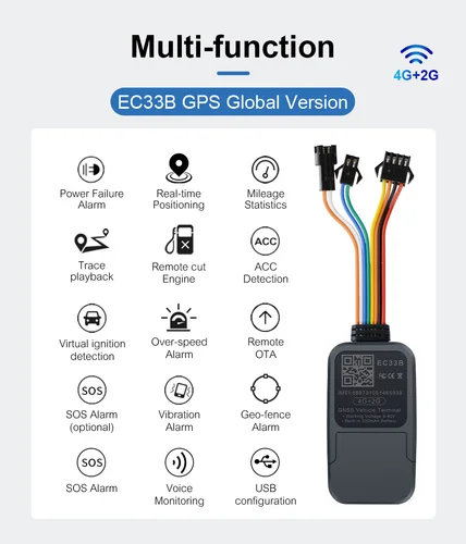 Imagen 2 del producto TrackerKing EC33B GSM GPS tracker para dispositivo de seguimiento de vehículos de motocicletas y automóviles con alimentación de aceite de corte y software de seguimiento en línea